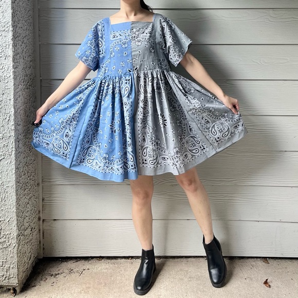 Handmade Bandana Dress/Half&Half - Picture 12 of 16